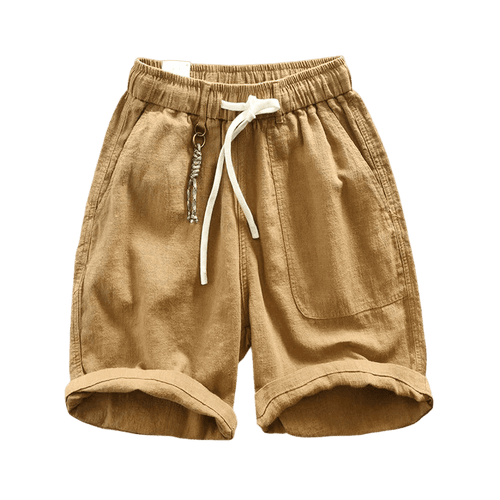 Bermuda-de-Linho-Masculina-Calviori-Santorini-Caramelo