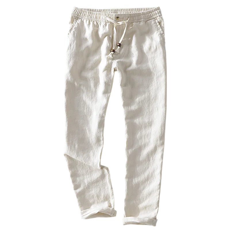 Calca-de-Linho-Masculina-Calviori-Cannes-Bege