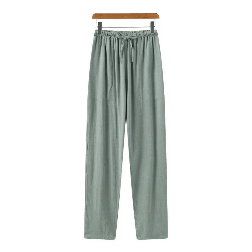 Calca-de-Linho-Masculina-Calviori-Gentle-Verde