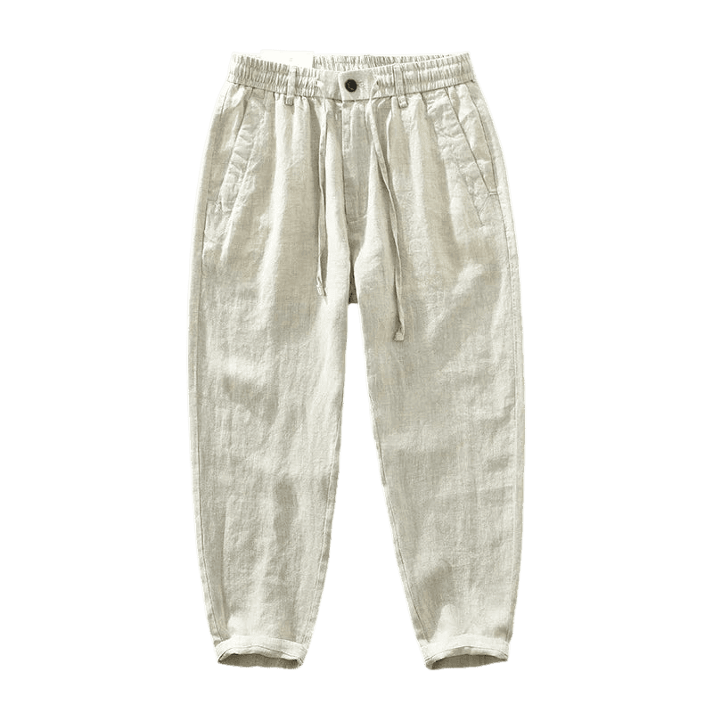 Calca-de-Linho-Masculina-Calviori-Monaco-Caqui