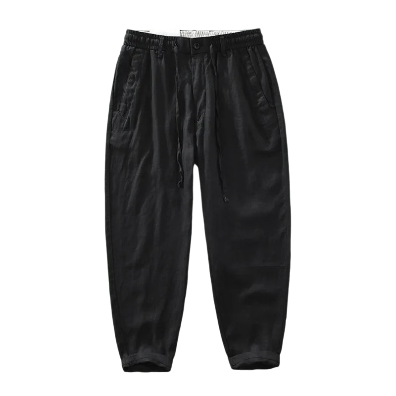 Calca-de-Linho-Masculina-Calviori-Monaco-Preto