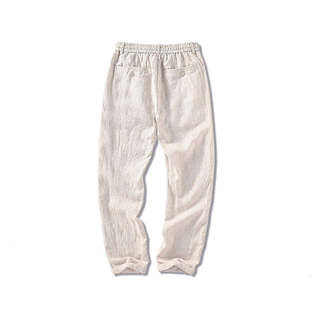 Calca-de-Linho-Masculina-Calviori-Saint-Bege-Claro-Tras