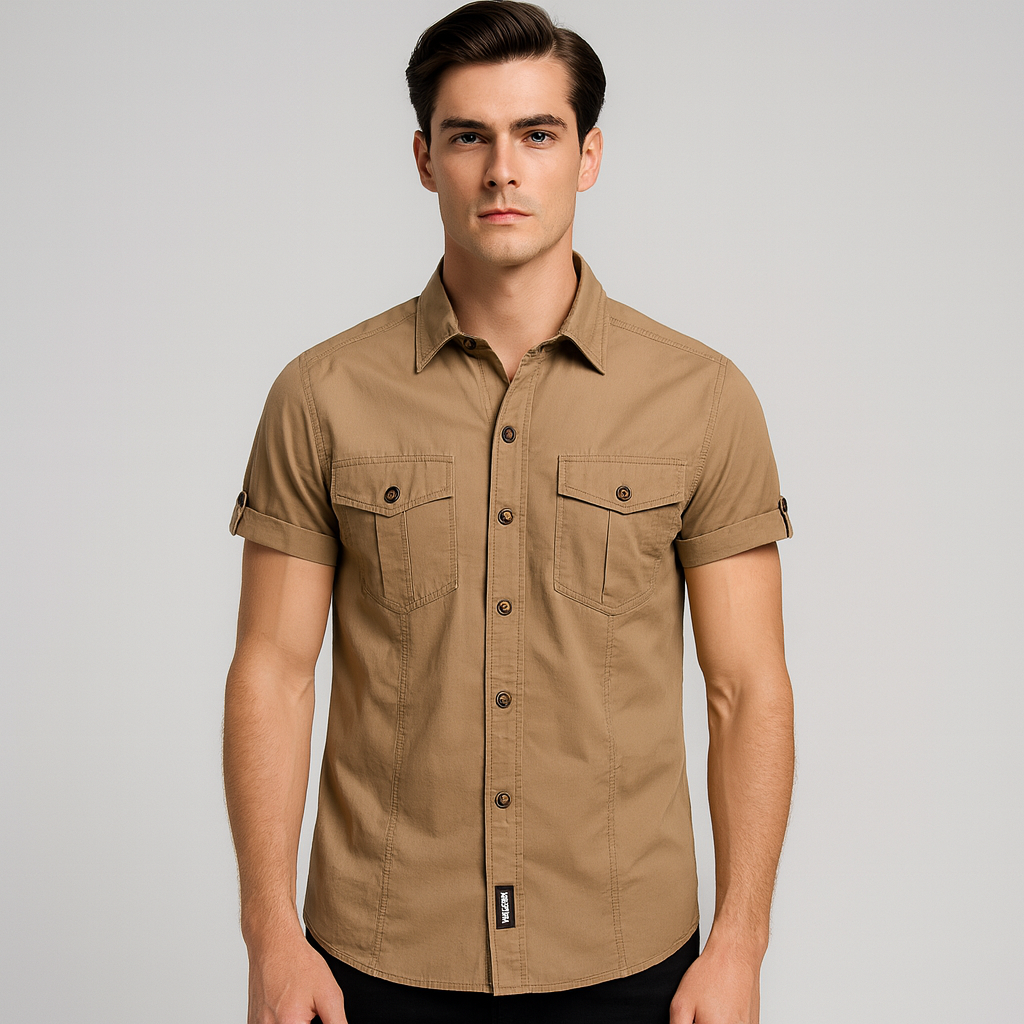 Camisa-Manga-Curta-Calviori-Khaki-2