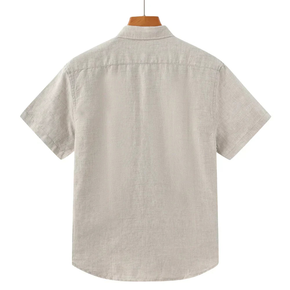 Camisa-Masculina-Calviori-de-Linho-Viena-Bege-2