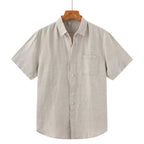 Camisa-Masculina-Calviori-de-Linho-Viena-Bege
