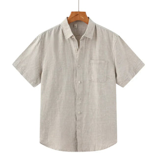Camisa-Masculina-Calviori-de-Linho-Viena-Bege