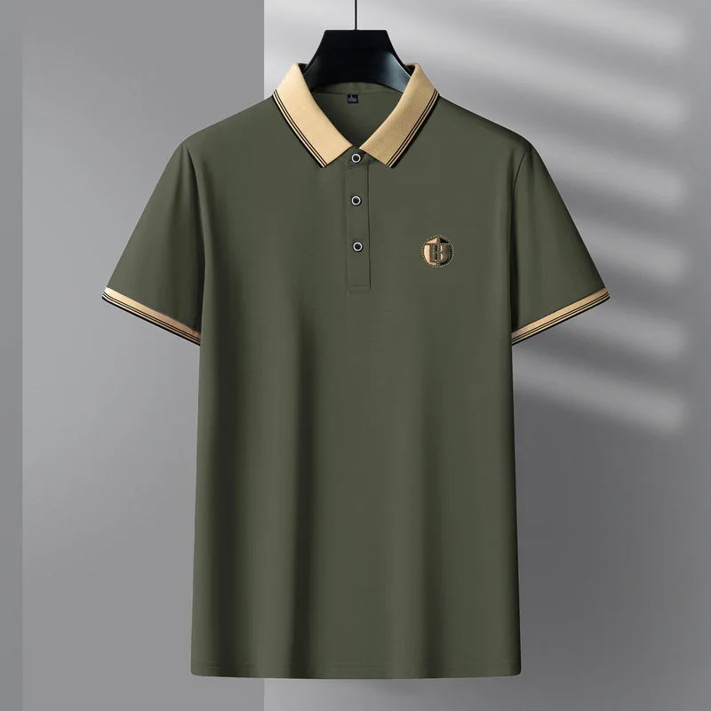 Camisa-Polo-Elegante-Calviori-Milano-Verde-Militar