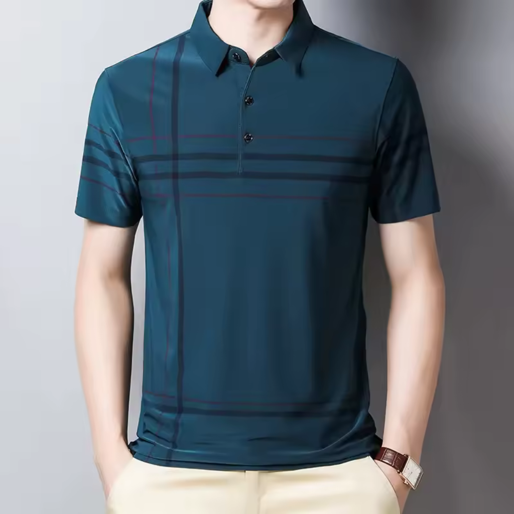 Camisa-Polo-Listrada-Calviori-Azul-Modelo