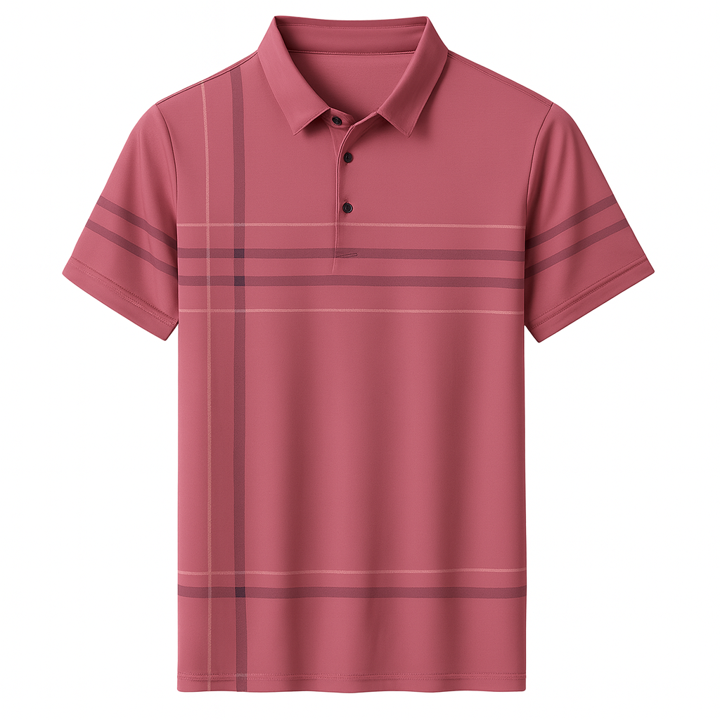 Camisa-Polo-Listrada-Calviori-Rosa