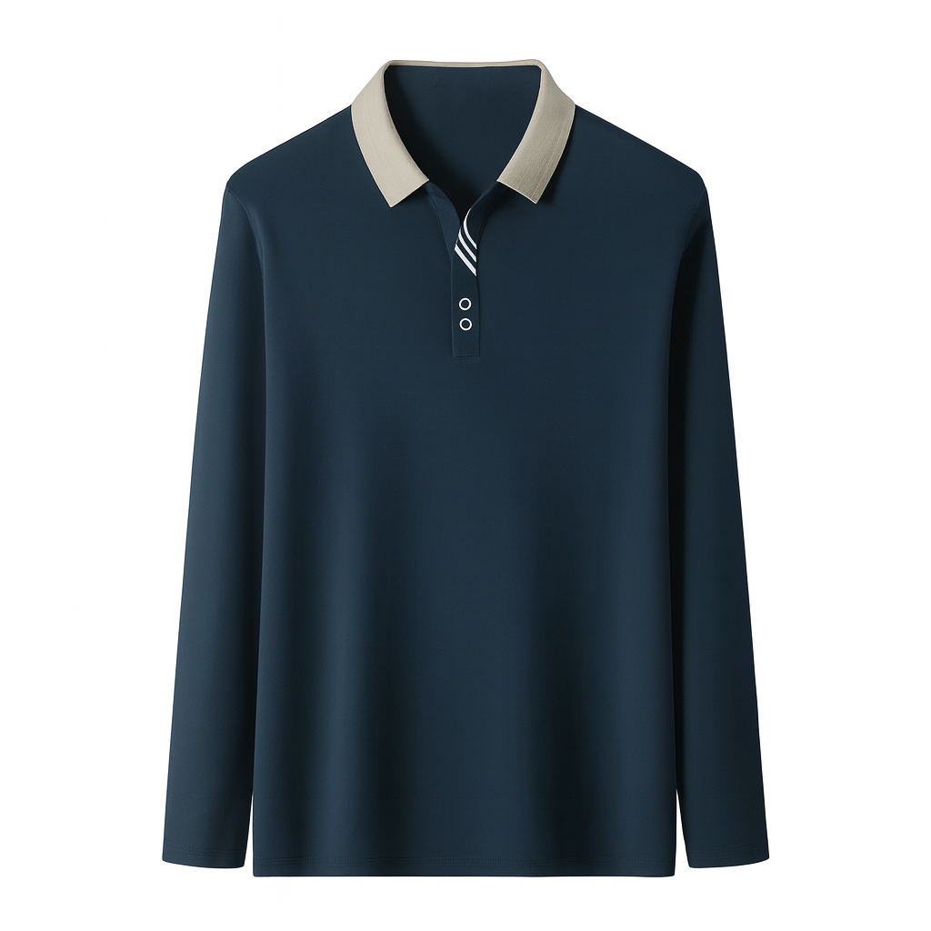 Camisa-Polo-Manga-Longa-Calviori-Azul-Sem-Fundo