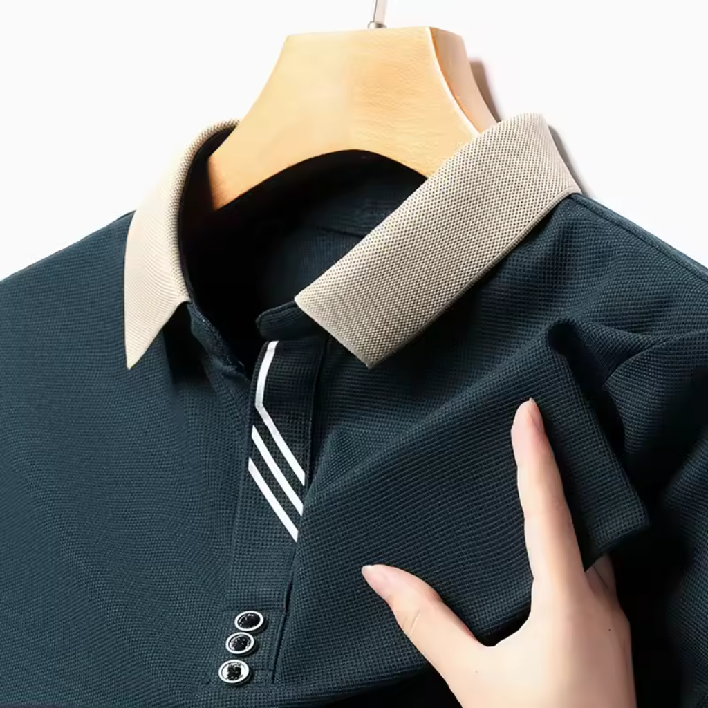 Camisa-Polo-Masculina-Calviori-Austin-Azul-Escuro-Tecido
