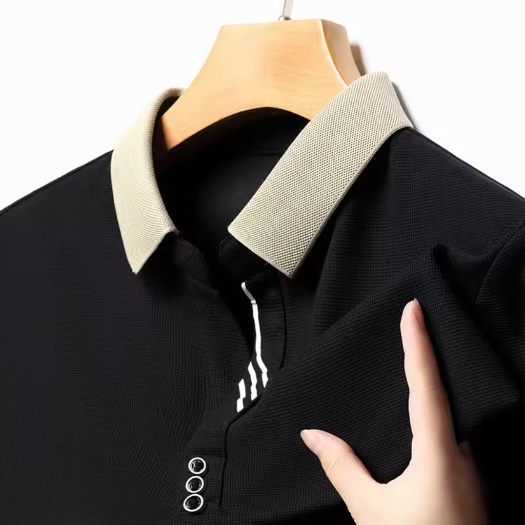 Camisa-Polo-Masculina-Calviori-Austin-Preto-Tecido