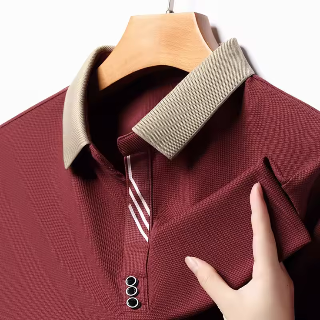 Camisa-Polo-Masculina-Calviori-Austin-Vermelho-Tecido