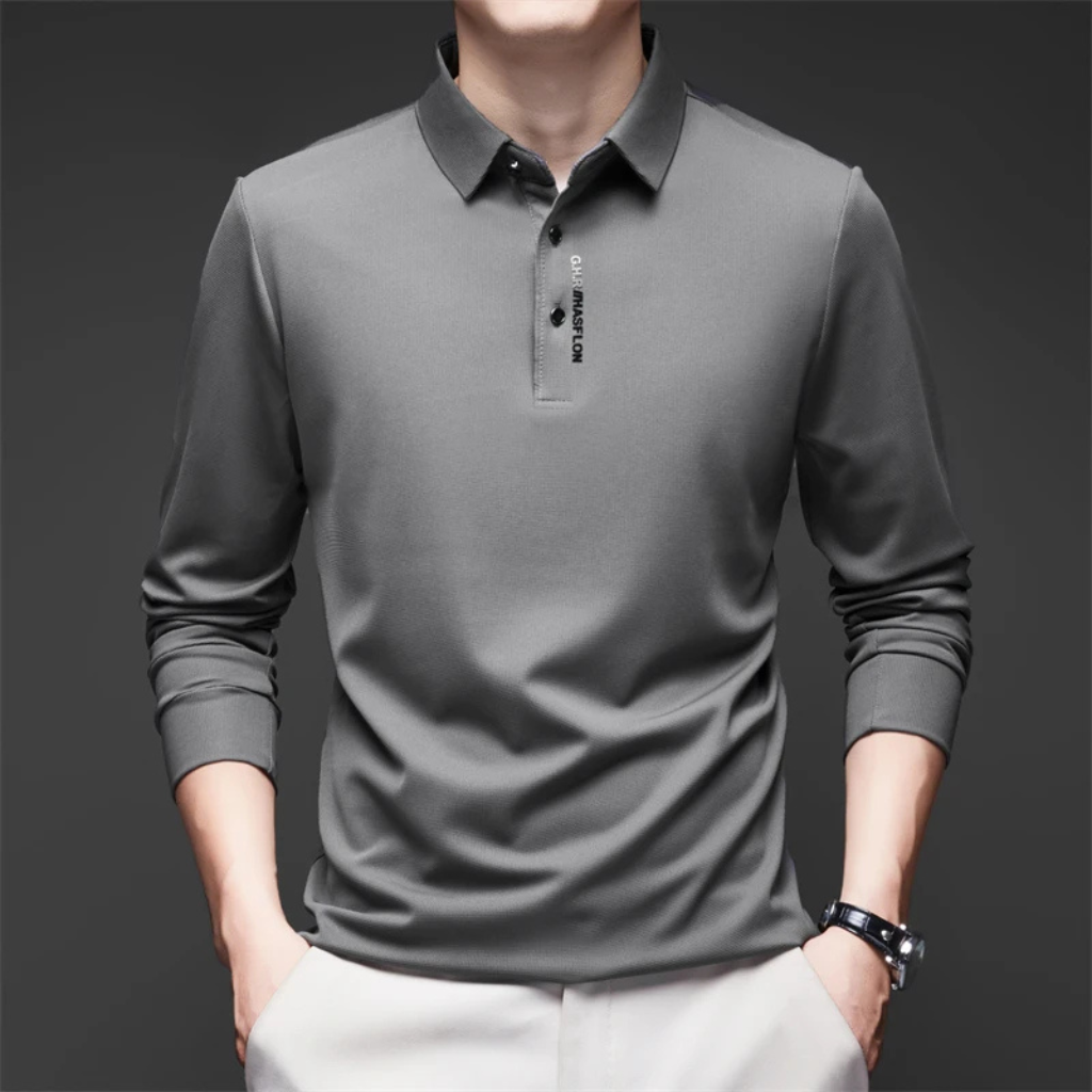 Camisa-Polo-Masculina-Calviori-Bennett-Cinza