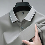Camisa-Polo-Masculina-Calviori-Brooks-Cinza-Tecido