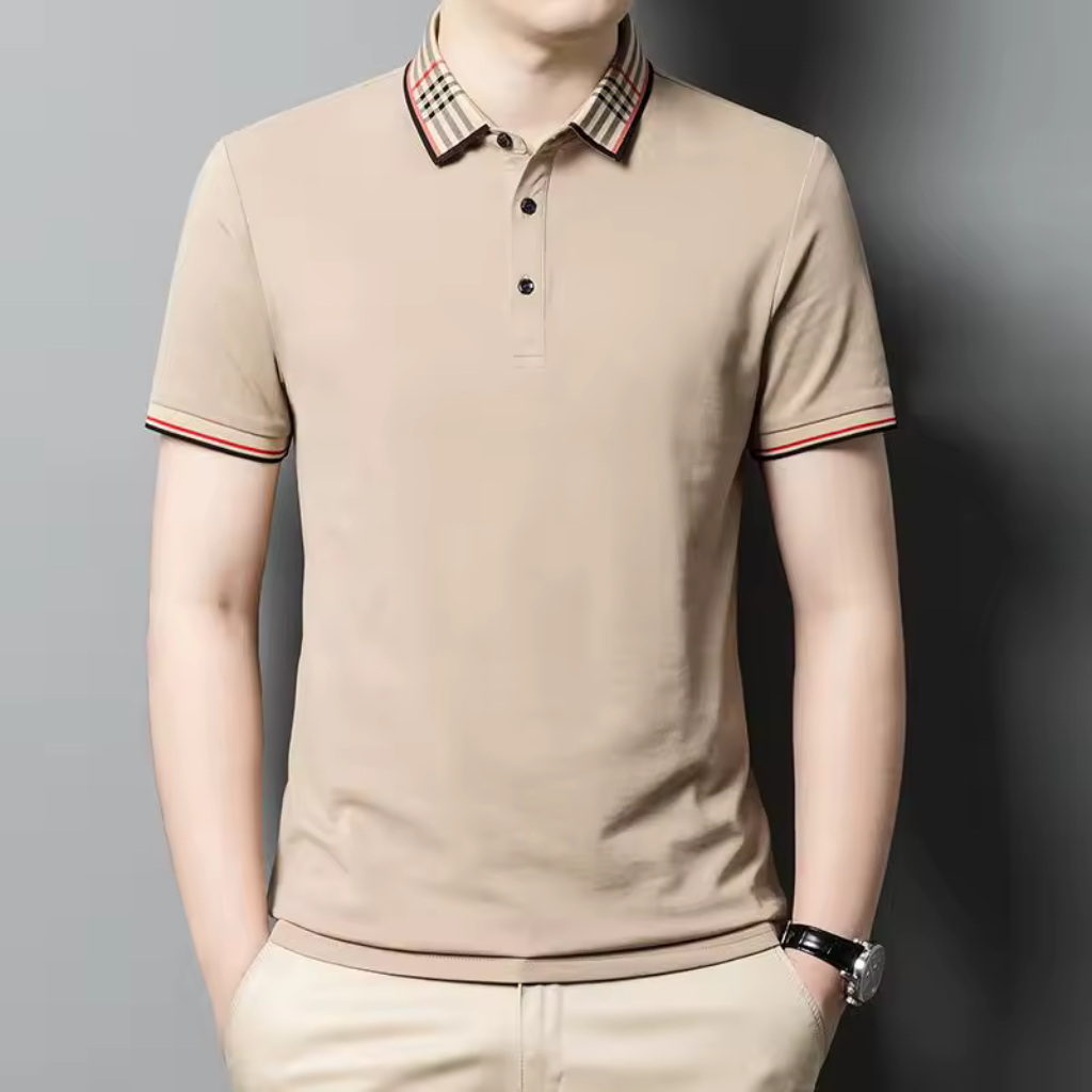 Camisa-Polo-Masculina-Calviori-Grant-Bege