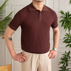 Camisa-Polo-Masculina-Calviori-Milan-Marrom-Modelo-Lateral