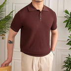 Camisa-Polo-Masculina-Calviori-Milan-Marrom-Modelo