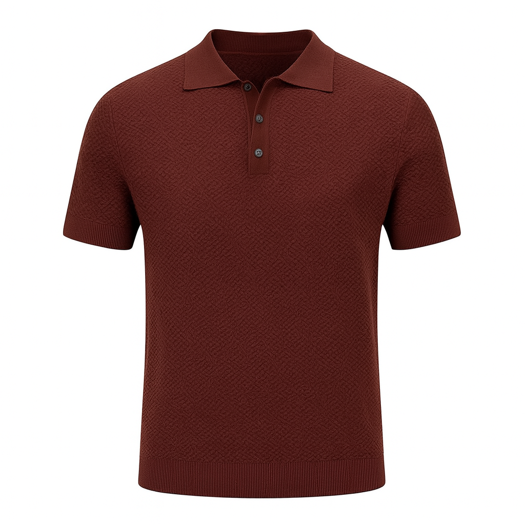 Camisa-Polo-Masculina-Calviori-Milan-Marrom-Principal