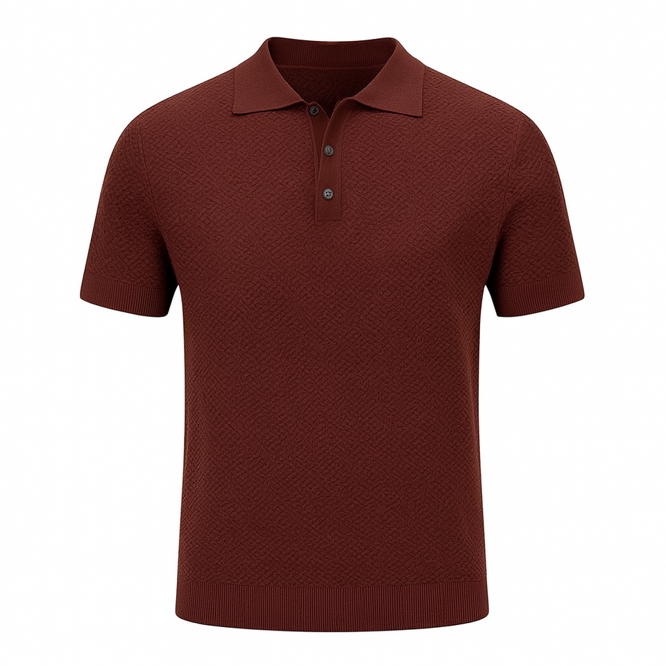 Camisa-Polo-Masculina-Calviori-Milan-Marrom-Principal