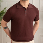 Camisa-Polo-Masculina-Calviori-Milan-Marrom-Tecido