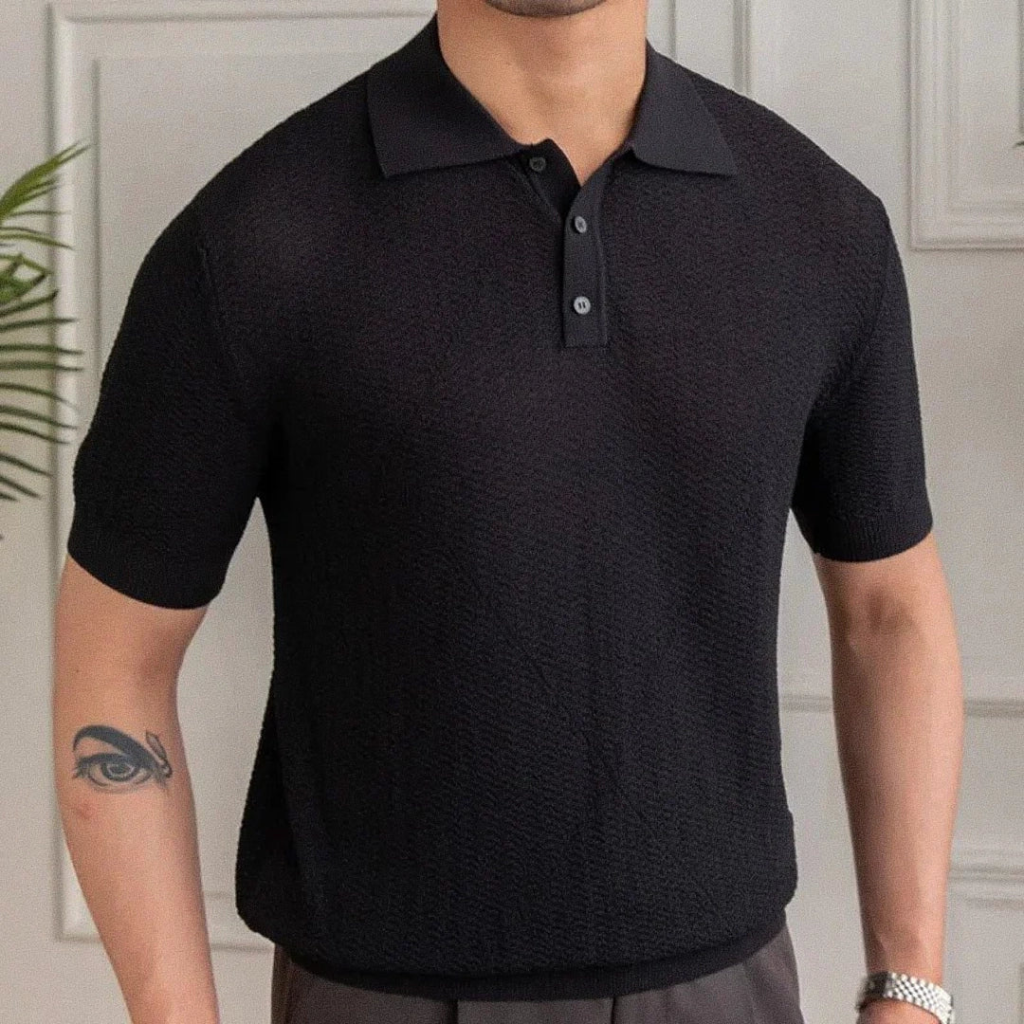 Camisa-Polo-Masculina-Calviori-Milan-Preto