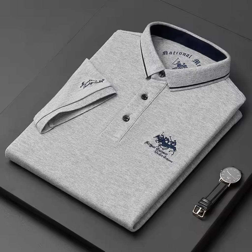 Camisa-Polo-Masculina-Calviori-Royal-Cinza-Tecido