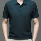 Camisa-Polo-Premium-Calviori-Anti-Amasso-Azul-Modelo