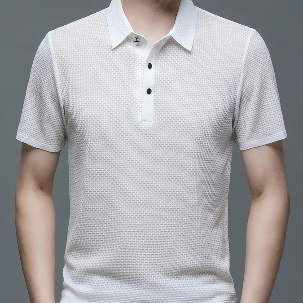 Camisa-Polo-Premium-Calviori-Anti-Amasso-Branco-Modelo