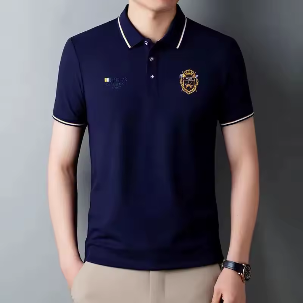 Camisa-Polo-Seda-em-Gelo-Calviori-Carter-Azul-Escuro