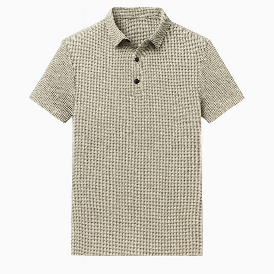 Camisa-Polo-em-Nylon-Calviori-Caqui-Sem-Fundo