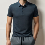 Camisa-Polo-em-Nylon-Calviori-Verde-Modelo-Frente