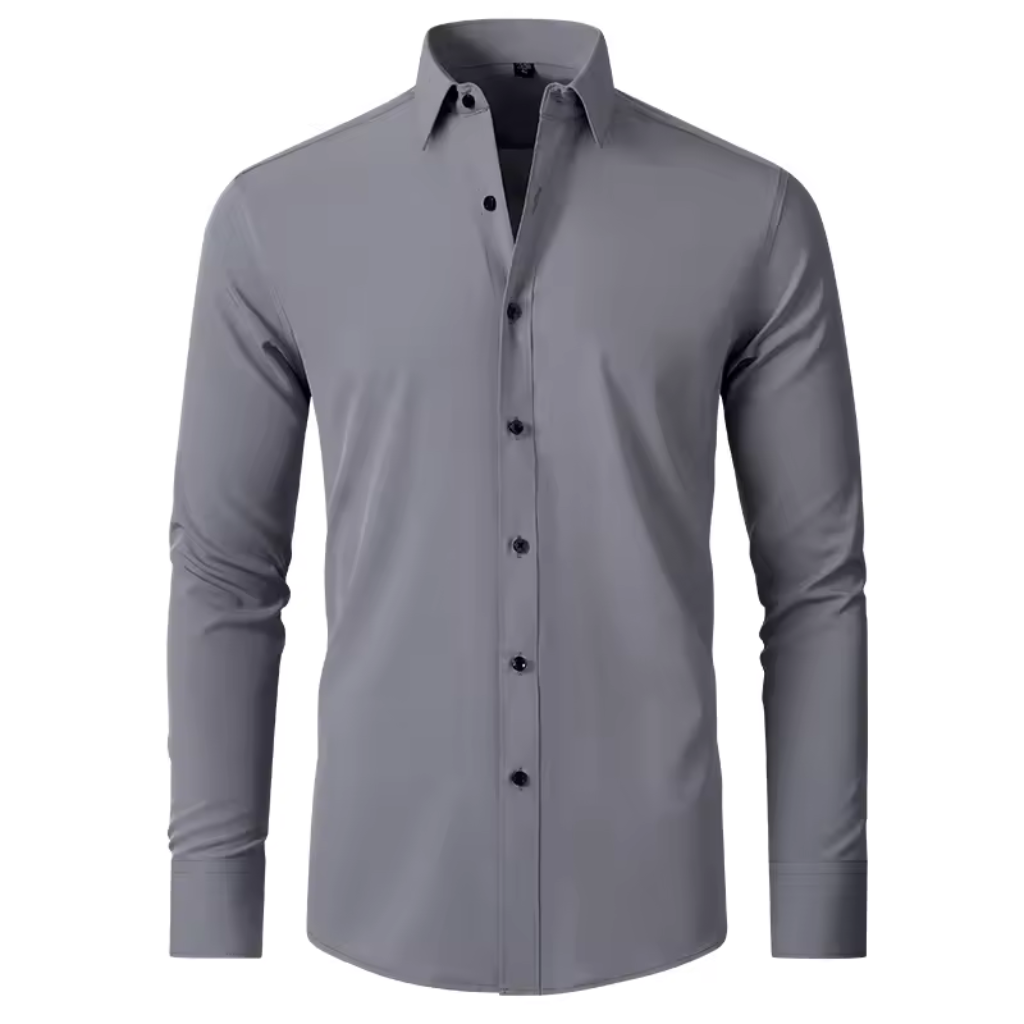 Camisa-Social-Lisa-Anti-Amasso-Calviori-Cinza