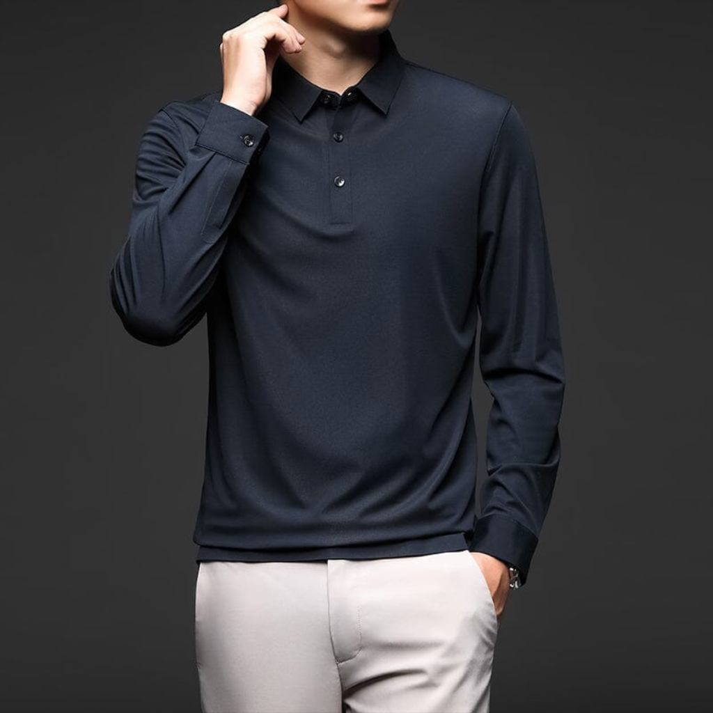 Camisa-Social-Manga-Longa-Calviori-Azul-Marinho