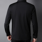 Camisa-Social-Manga-Longa-Modern-Calviori-Preto-Modelo-Costas