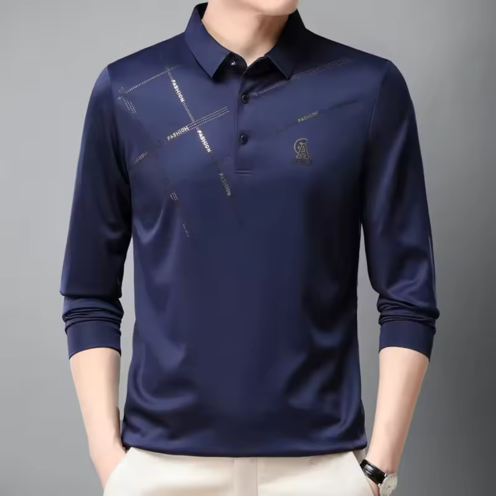 Camisa-Social-Manga-Longa-Slim-Calviori-Azul-Marinho
