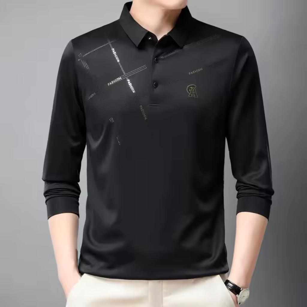 Camisa-Social-Manga-Longa-Slim-Calviori-Preto-Modelo