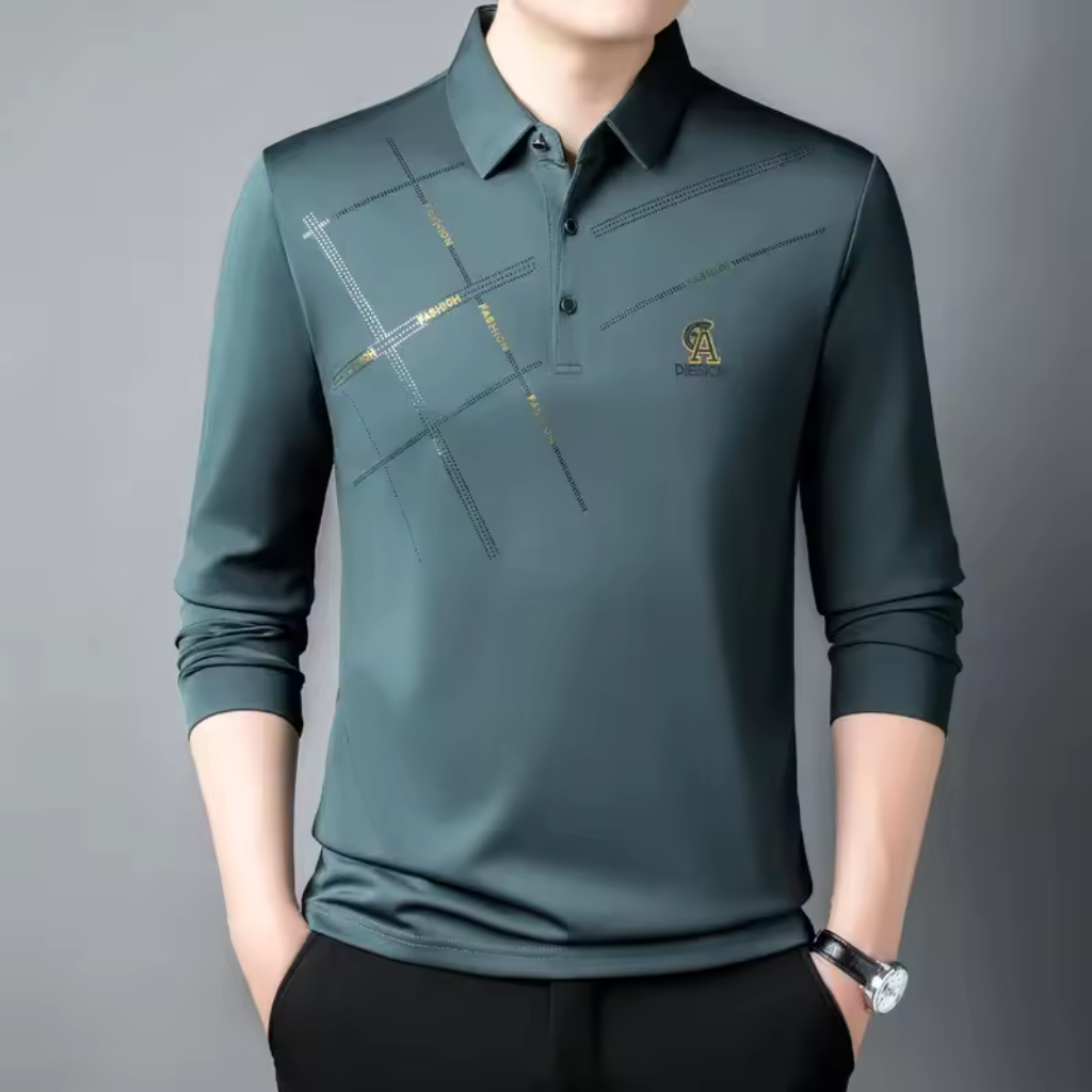 Camisa-Social-Manga-Longa-Slim-Calviori-Verde