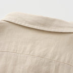 Camisa-Social-Masculina-Calviori-de-Linho-Bege-3