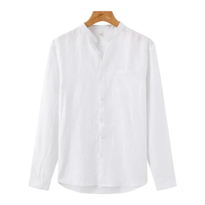 Camisa-Social-Masculina-Calviori-de-Linho-Branco