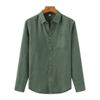 Camisa-Social-Masculina-Calviori-de-Linho-Verde