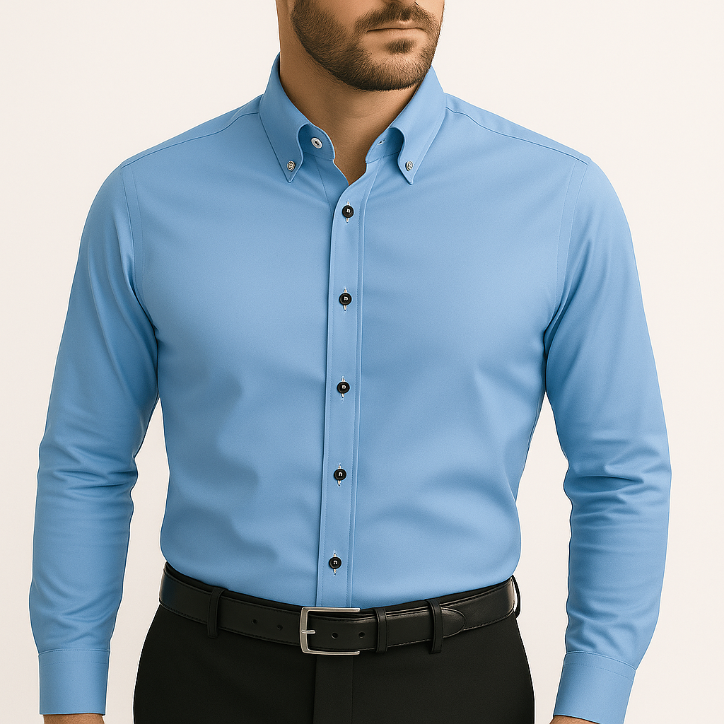 Camisa-Social-Slim-Calviori-em-Seda-Gelo-Azul-Claro-Modelo