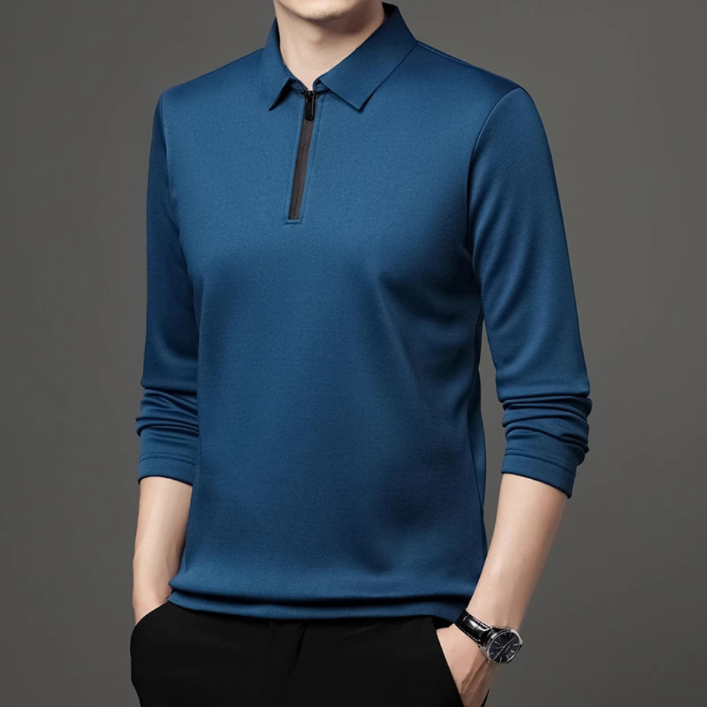 Camisa-Social-com-Ziper-Calviori-Azul-Modelo