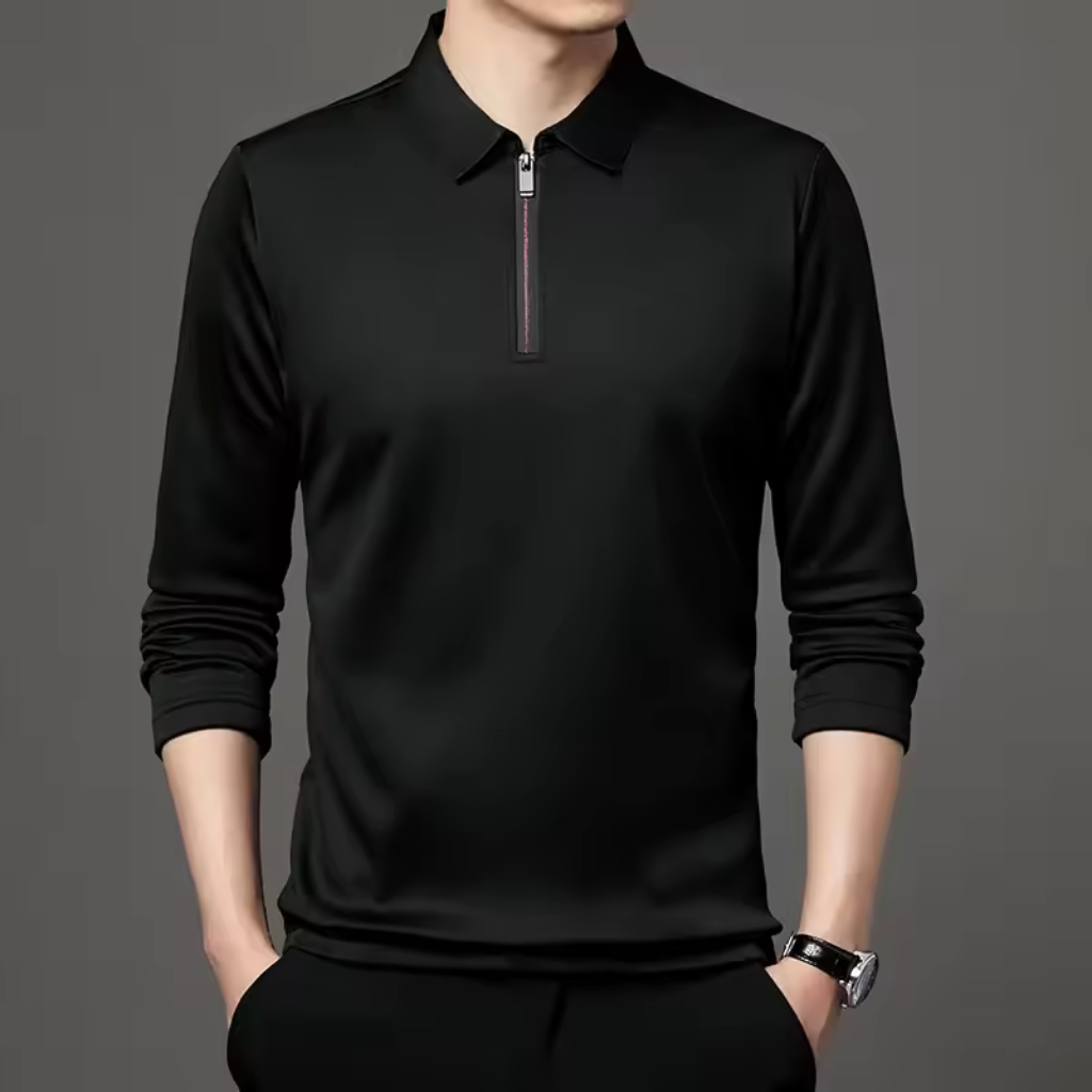 Camisa-Social-com-Ziper-Calviori-Preto