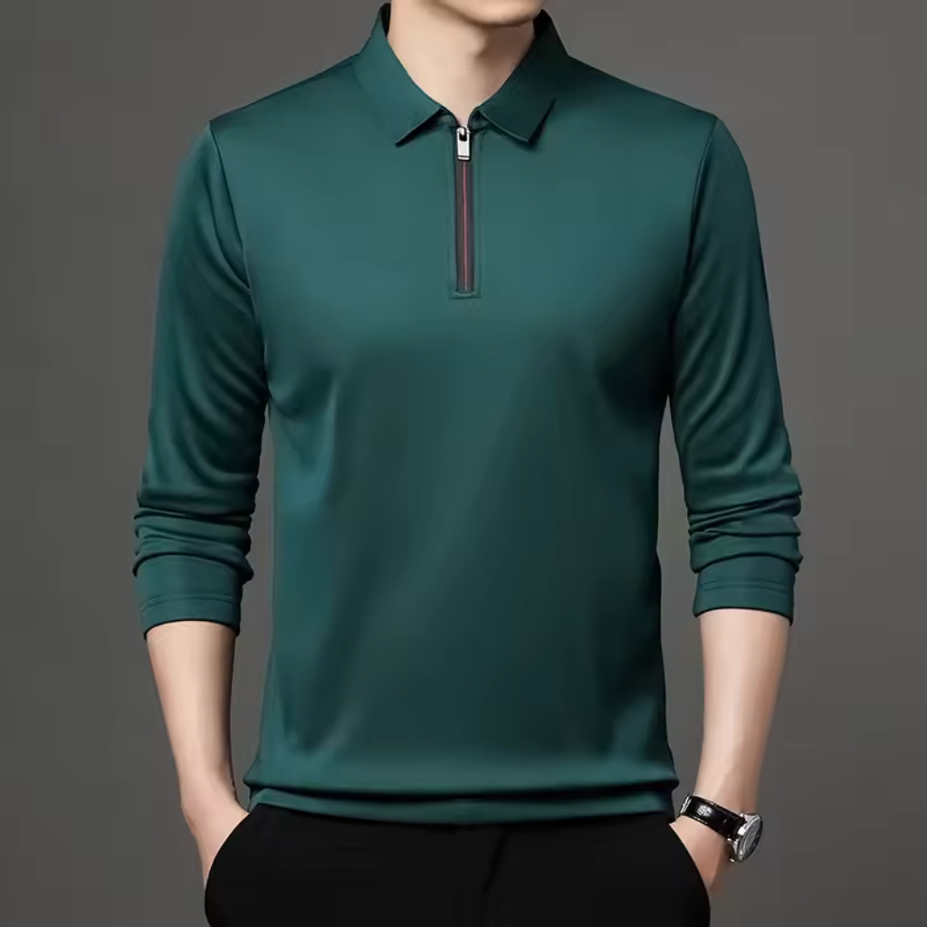 Camisa-Social-com-Ziper-Calviori-Verde