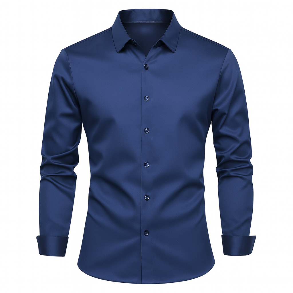 Camisa-Social-de-Seda-em-Gelo-Calviori-Azul
