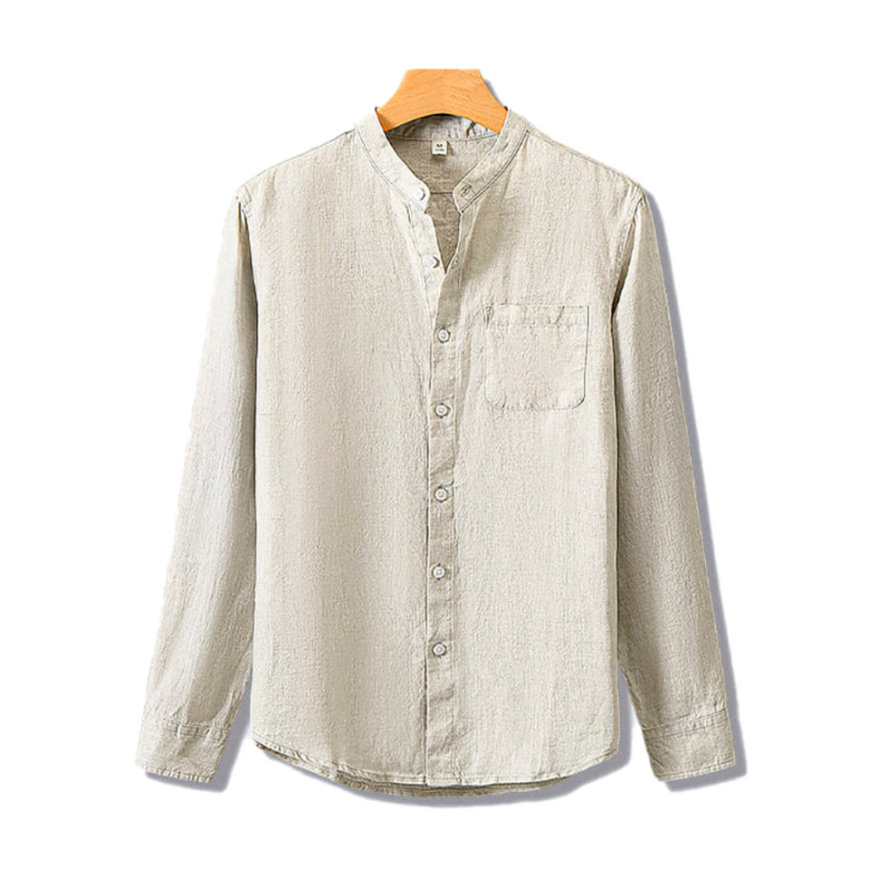 Camisa-de-Linho-Calviori-Amalfi-Bege