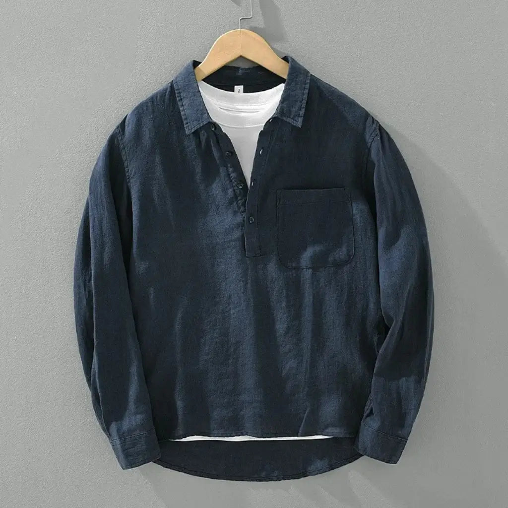 Camisa-de-Linho-Masculina-Calviori-Casual-4